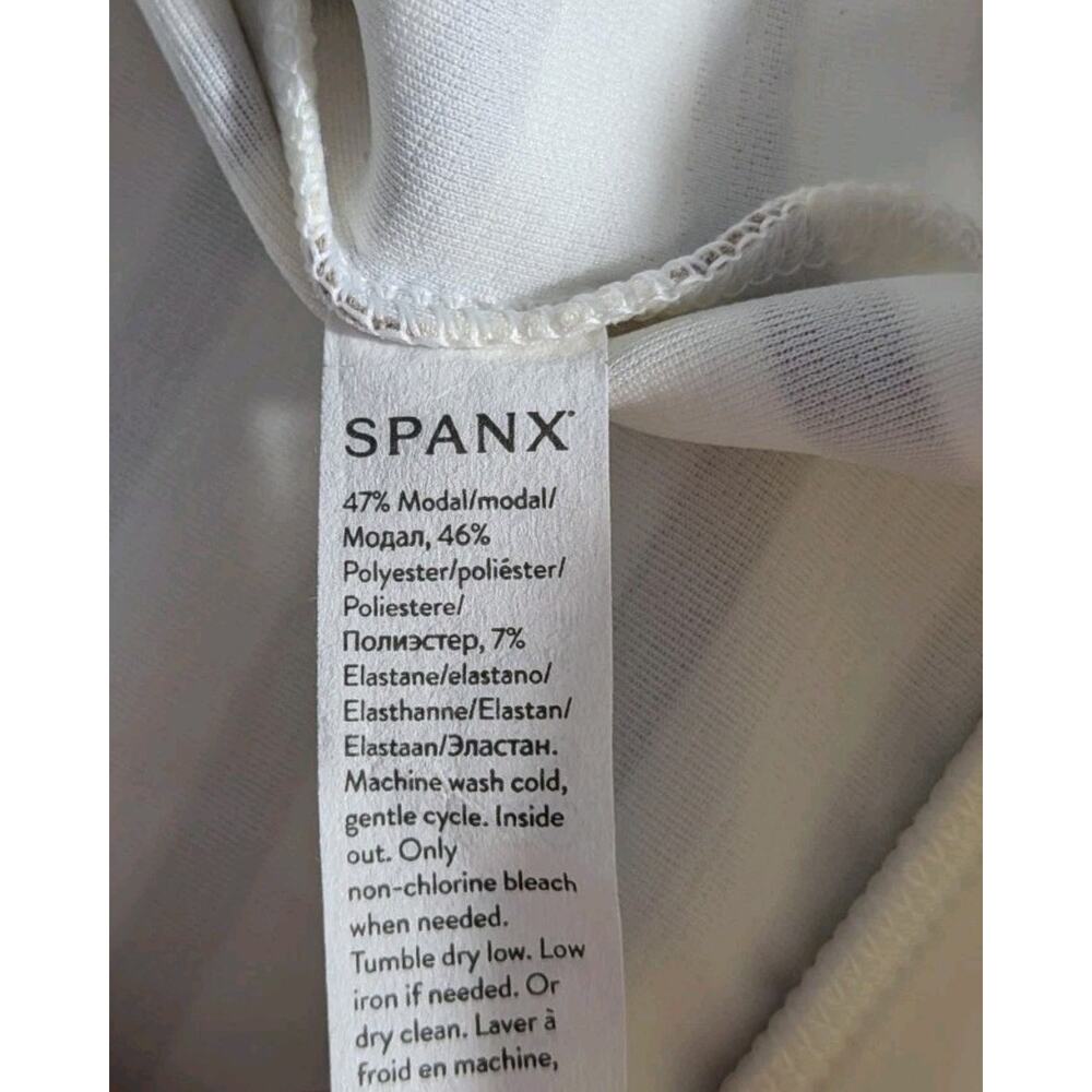 SPANX AirEssentials Striped Sweatshirt Pullover Cream Taupe Modal Size M - Picture 7 of 7